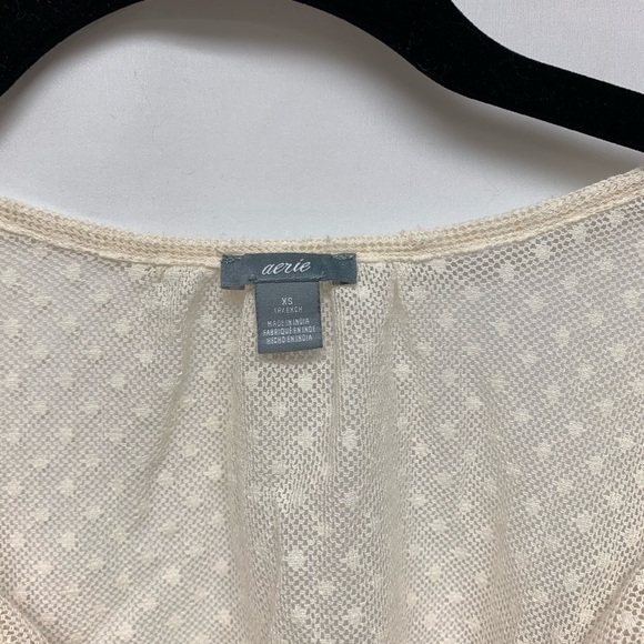 5/$35💥 Aerie Women’s Sheer Ivory Top - Picture 3 of 7